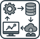Conexión con aplicaciones, datos y sistemas externos icon
