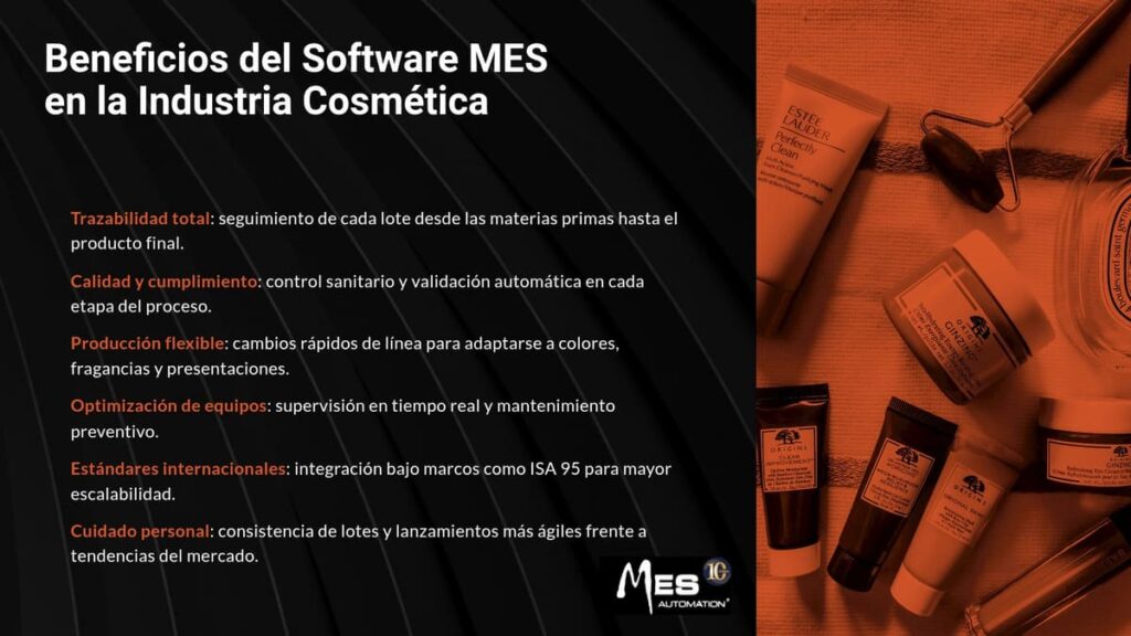 Beneficios del software MES en la industria Cosmética